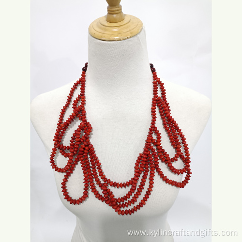 Hawaiian Lopa Seeds Red Beans Acacia Beans Necklace